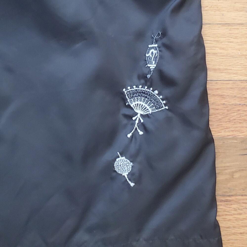 Arquette of Hollywood Vintage Embroidered Slip Skirt Black Coquette Retro - Picture 4 of 10